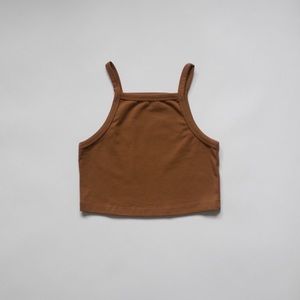 Arq High Neck Crop Tank XS Toffee